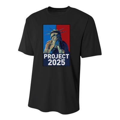 Stop Project 2025 Weeping Statue Of Liberty Protest Youth Performance Sprint T-Shirt