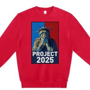 Stop Project 2025 Weeping Statue Of Liberty Protest Premium Crewneck Sweatshirt