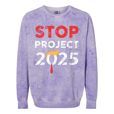 Stop Project 2025 Trumps Project Anti Trump Colorblast Crewneck Sweatshirt