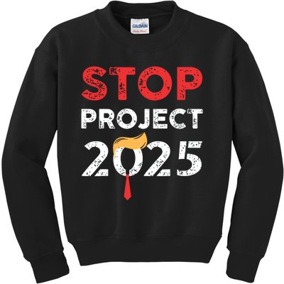 Stop Project 2025 Trumps Project Anti Trump Kids Sweatshirt