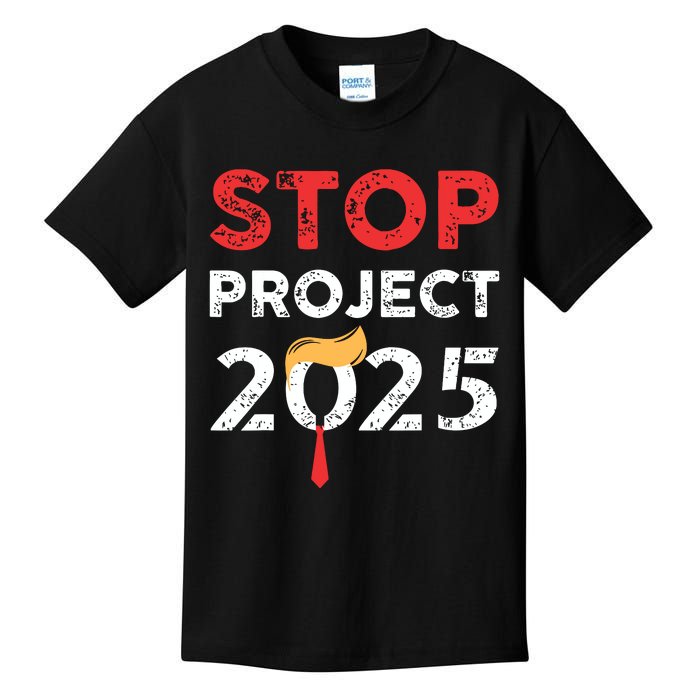 Stop Project 2025 Trumps Project Anti Trump Kids T-Shirt