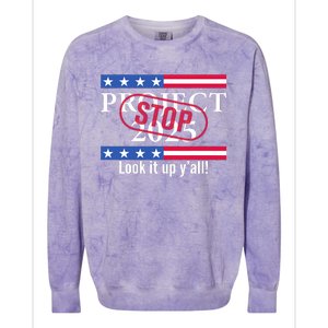 Stop Project 2025 Look It Up Y’All Anti Trump Colorblast Crewneck Sweatshirt