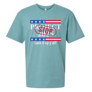 Stop Project 2025 Look It Up Y’All Anti Trump Sueded Cloud Jersey T-Shirt