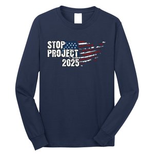 Stop Project 2025 American Flag Long Sleeve Shirt