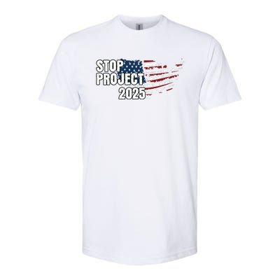 Stop Project 2025 American Flag Softstyle CVC T-Shirt