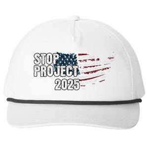 Stop Project 2025 Anti Trump Flag Snapback Five-Panel Rope Hat