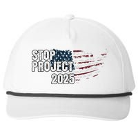 Stop Project 2025 Anti Trump Flag Snapback Five-Panel Rope Hat