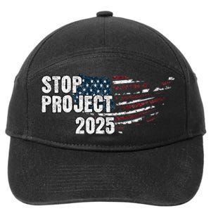 Stop Project 2025 Anti Trump Flag 7-Panel Snapback Hat