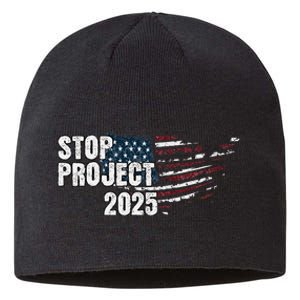 Stop Project 2025 Anti Trump Flag Sustainable Beanie