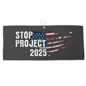 Stop Project 2025 Anti Trump Flag Large Microfiber Waffle Golf Towel