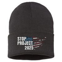 Stop Project 2025 Anti Trump Flag Sustainable Knit Beanie