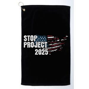 Stop Project 2025 Anti Trump Flag Platinum Collection Golf Towel