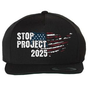 Stop Project 2025 Anti Trump Flag Wool Snapback Cap