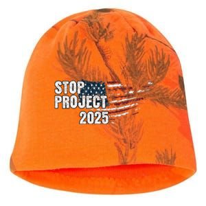 Stop Project 2025 Anti Trump Flag Kati - Camo Knit Beanie