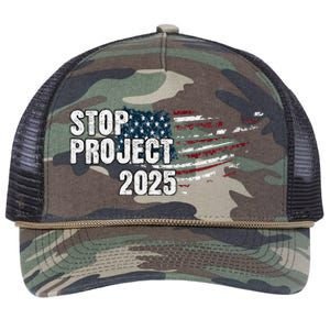 Stop Project 2025 Anti Trump Flag Retro Rope Trucker Hat Cap