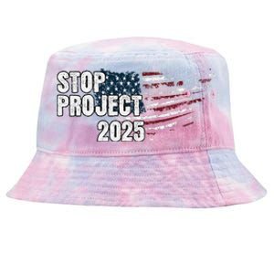 Stop Project 2025 Anti Trump Flag Tie-Dyed Bucket Hat