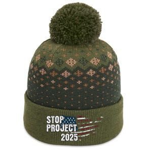 Stop Project 2025 Anti Trump Flag The Baniff Cuffed Pom Beanie