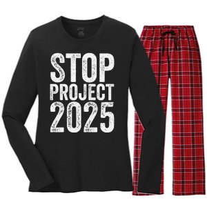 Stop Project 2025 Women's Long Sleeve Flannel Pajama Set 