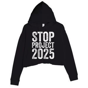 Stop Project 2025 Crop Fleece Hoodie