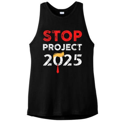 Stop Project 2025 TrumpS Project Anti Trump Funny Gift Ladies PosiCharge Tri-Blend Wicking Tank