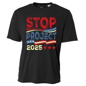 Stop Project 2025 Anti Trump Usa Flag Political Cooling Performance Crew T-Shirt