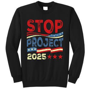 Stop Project 2025 Anti Trump Usa Flag Political Sweatshirt