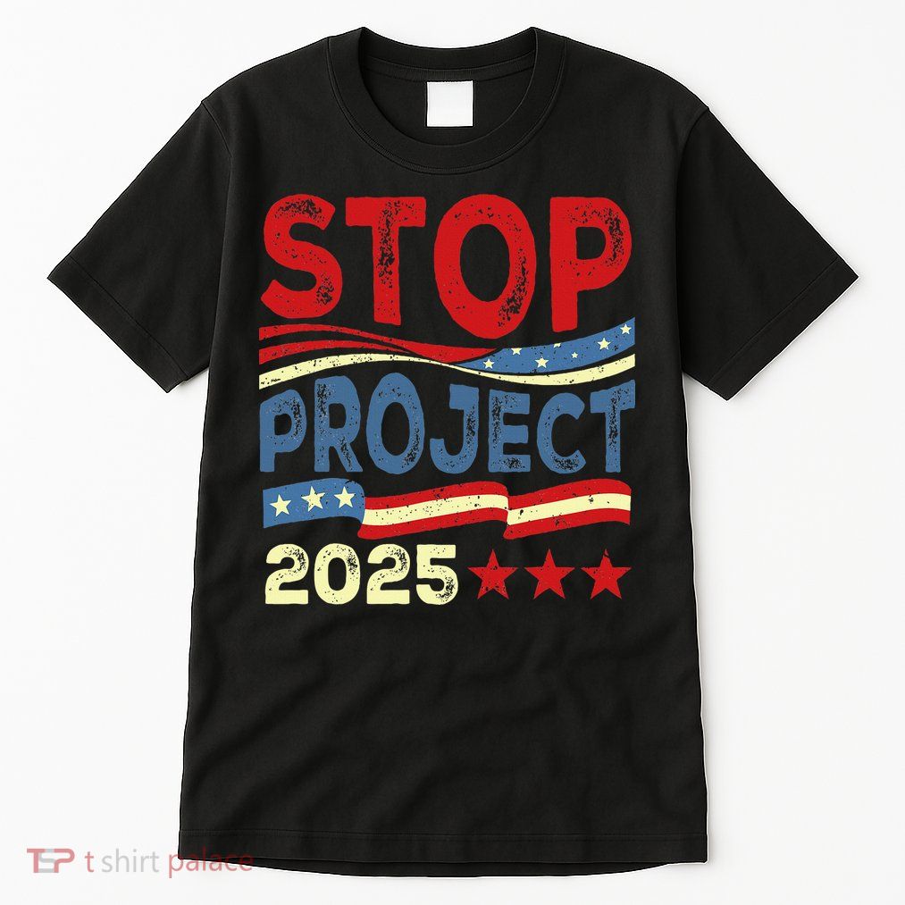 Stop Project 2025 Anti Trump Usa Flag Political Tall T-Shirt