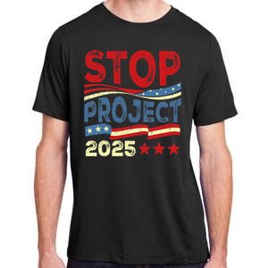 Stop Project 2025 Anti Trump Usa Flag Political Adult ChromaSoft Performance T-Shirt