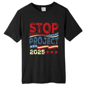 Stop Project 2025 Anti Trump Usa Flag Political Tall Fusion ChromaSoft Performance T-Shirt