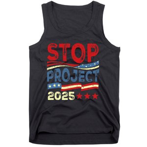 Stop Project 2025 Anti Trump Usa Flag Political Tank Top