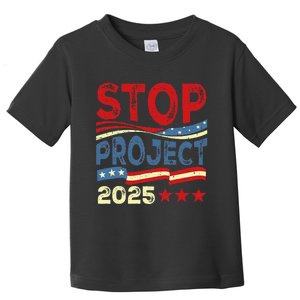 Stop Project 2025 Anti Trump Usa Flag Political Toddler T-Shirt