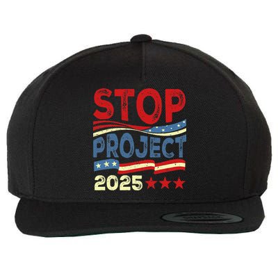 Stop Project 2025 Anti Trump Usa Flag Political Wool Snapback Cap