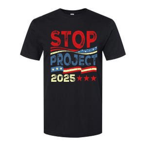 Stop Project 2025 Anti Trump Usa Flag Political Softstyle CVC T-Shirt