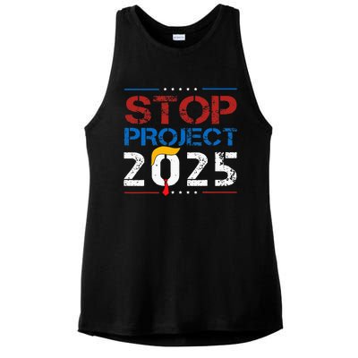 Stop Project 2025 Trumps Project Anti Trump Ladies PosiCharge Tri-Blend Wicking Tank