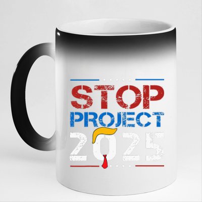 Stop Project 2025 Trumps Project Anti Trump 11oz Black Color Changing Mug