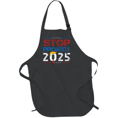 Stop Project 2025 Trumps Project Anti Trump Full-Length Apron With Pockets