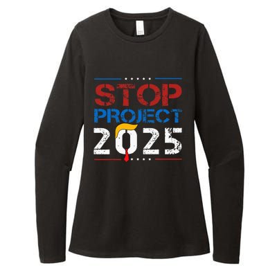 Stop Project 2025 Trumps Project Anti Trump Womens CVC Long Sleeve Shirt