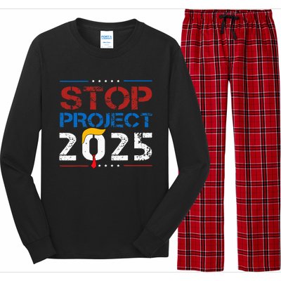 Stop Project 2025 Trumps Project Anti Trump Long Sleeve Pajama Set