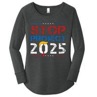 Stop Project 2025 Trumps Project Anti Trump Women's Perfect Tri Tunic Long Sleeve Shirt