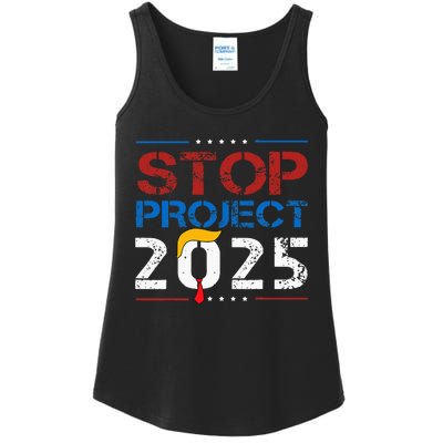 Stop Project 2025 Trumps Project Anti Trump Ladies Essential Tank