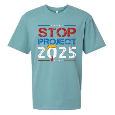 Stop Project 2025 Trumps Project Anti Trump Sueded Cloud Jersey T-Shirt