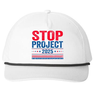 Stop Project 2025 Snapback Five-Panel Rope Hat