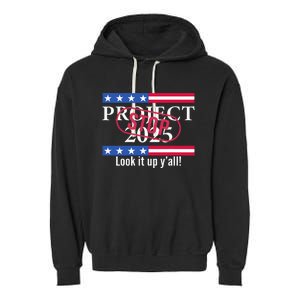 Stop Project 2025 Look It Up Y’All Anti Trump Garment-Dyed Fleece Hoodie