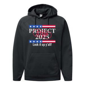 Stop Project 2025 Look It Up Y’All Anti Trump Performance Fleece Hoodie