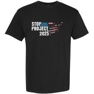 Stop Project 2025 Anti Trump American Flag Garment-Dyed Heavyweight T-Shirt