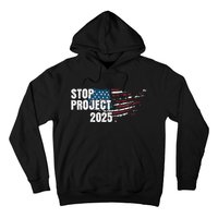 Stop Project 2025 Anti Trump American Flag Hoodie