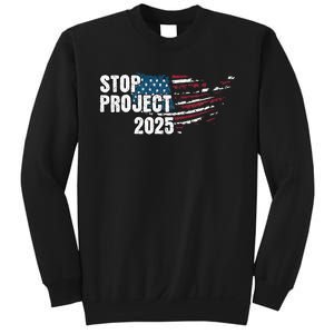 Stop Project 2025 Anti Trump American Flag Sweatshirt