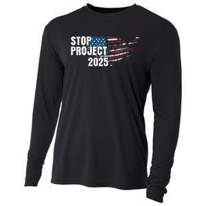 Stop Project 2025 Anti Trump American Flag Cooling Performance Long Sleeve Crew