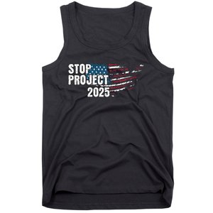 Stop Project 2025 Anti Trump American Flag Tank Top