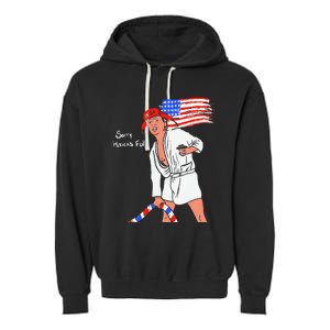 Stop Project 2025 Anti Trump American Flag Garment-Dyed Fleece Hoodie